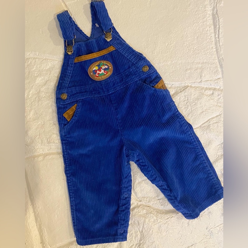 Vintage OshKosh B’Gosh Western Chunky Cord Overalls 18 mos EVC Made USA